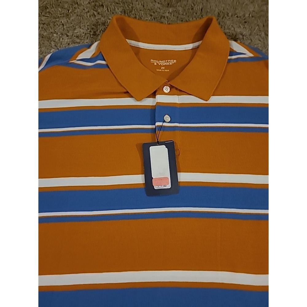 ROUNDTREE & YORKE MEN'S BIG AND TALL SHORT SLEEVE POLO SHIRT NWT SIZE 2X